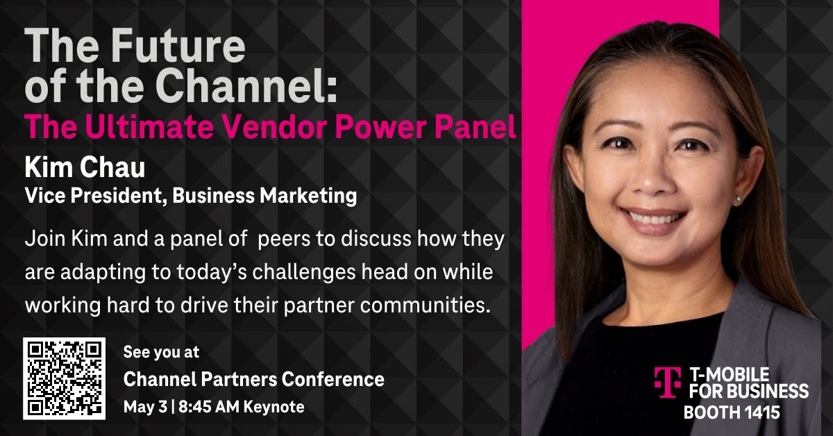 TMOShadeZ's tweet photo. #TMobileforBusiness Marketing VP, Kim Chau, is teaming up with a panel of experts in the industry to discuss the latest challenges of Channel  https://t.co/YHLnXzuWsK.

D/T: Wednesday, May 3, 8:45AM PT.

#TMOPartnerProgram | #ChannelPartners | #PartnerProgram | #CPEXPO https://t.co/UOuIkMwPDM