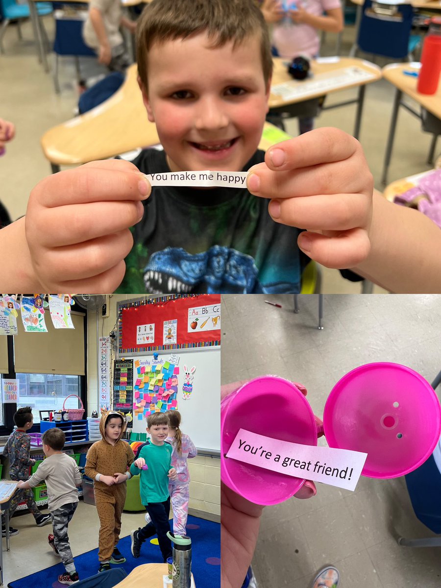 The kids had a blast going on an Easter egg hunt around the classroom. Their faces lit up when they read the notes inside of the eggs. 💕