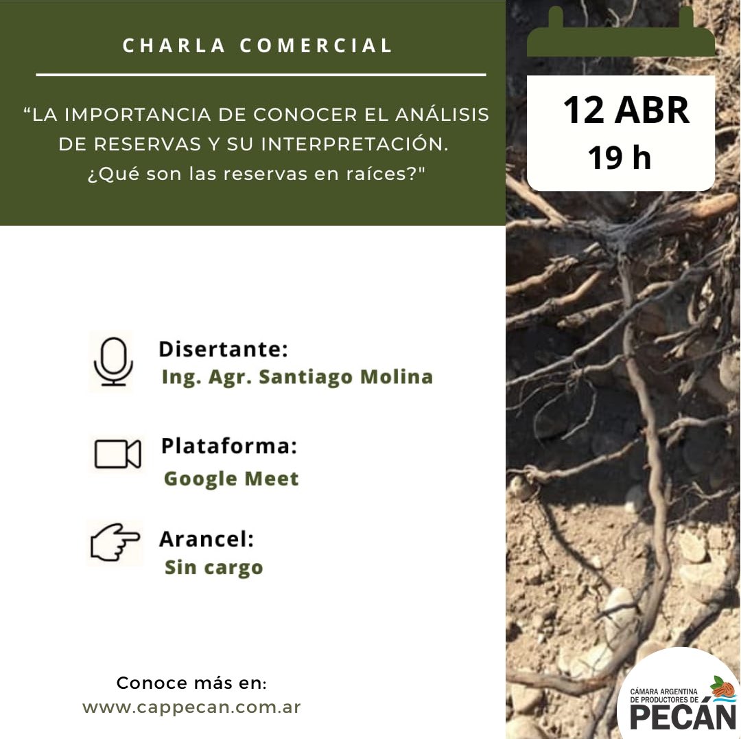 Los invitamos a sumarse a una nueva charla gratuita que será brindada por el Ing. Agr. Santiago Molina en la que explicará qué son las reservas en las raíces, como analizarlo e interpretarlo. Los esperamos!
🗓️ 12/4 19hs Arg
👉Inscripción forms.gle/6GRSwXp48ehRkf…