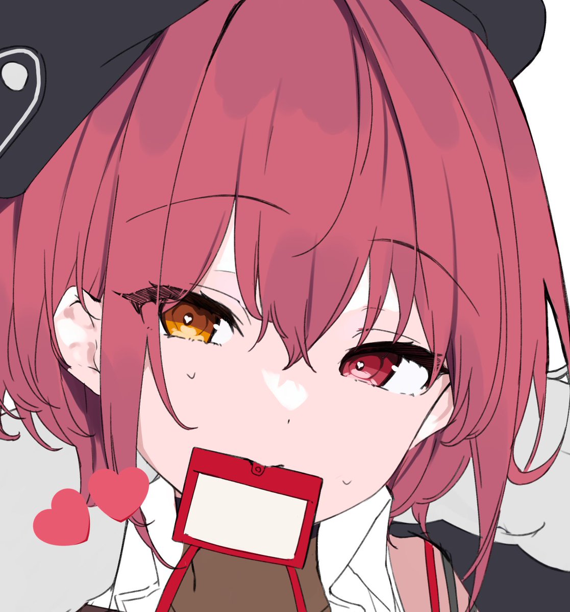 1girl heterochromia red hair solo hat looking at viewer red eyes  illustration images