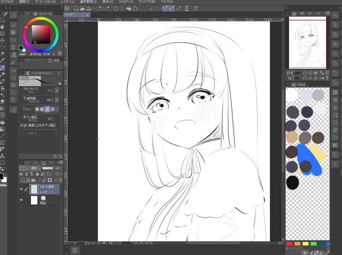 クリスタの設定が難しい泣
やっと描きやすい好みの線の設定とショートカットキーの設定で2時間使った 