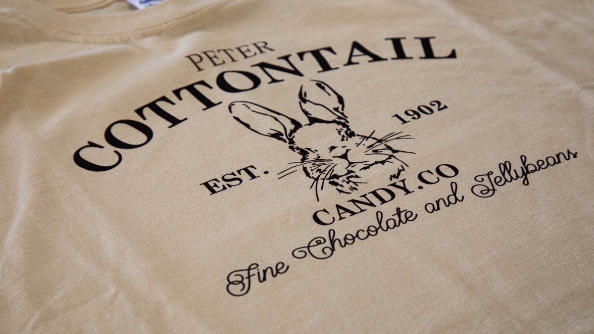 customdesignec's tweet image. Here comes Peter Cottontail, hopping&apos; down the bunny trail -- hippity hoppity, Easter&apos;s on its way~! Do you recognize this ol&apos; rabbit? Look out for eggs this season as well as our custom tees. Design and print with us to get one for any occasion!

#CustomDesignbyECHO #CustomTees