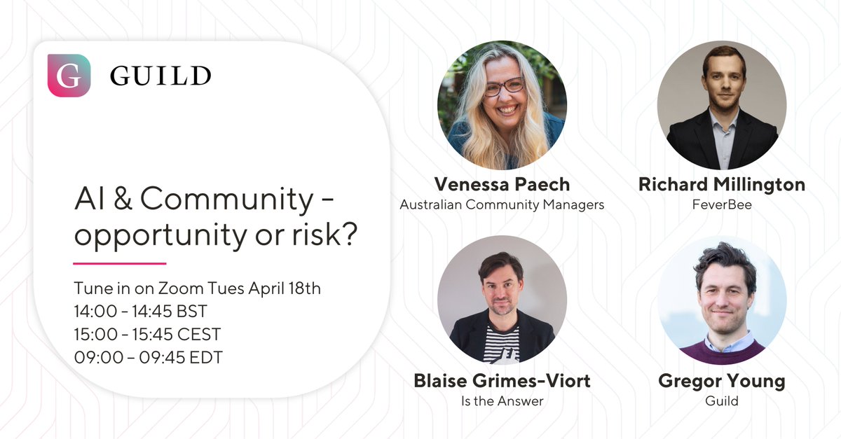 Not only does this free webinar feature incredible talent, but it's now <a href="/CIPR_Global/">Chartered Institute of Public Relations</a> and <a href="/PRCA_HQ/">PRCA</a> CPD accredited, so sign up quickly. Limited places. 🏃‍♀️ #Community #AI 
us02web.zoom.us/webinar/regist…