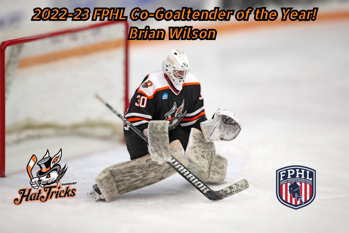 DanburyHatTrick's tweet photo. It’s Award Season! Brian Wilson has been announced as 2022-23 Co-Goaltender of the Year for the @TheFPHL Season. Congratulations Willy! #RabbitsBaby #HatTricksHockey https://t.co/VpbUpPai0D