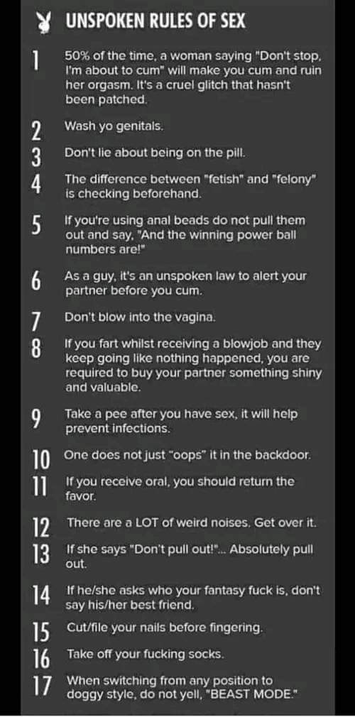 Violet_Djinn's tweet photo. Unwritten #rulesofsex https://t.co/gN3qcW56OF