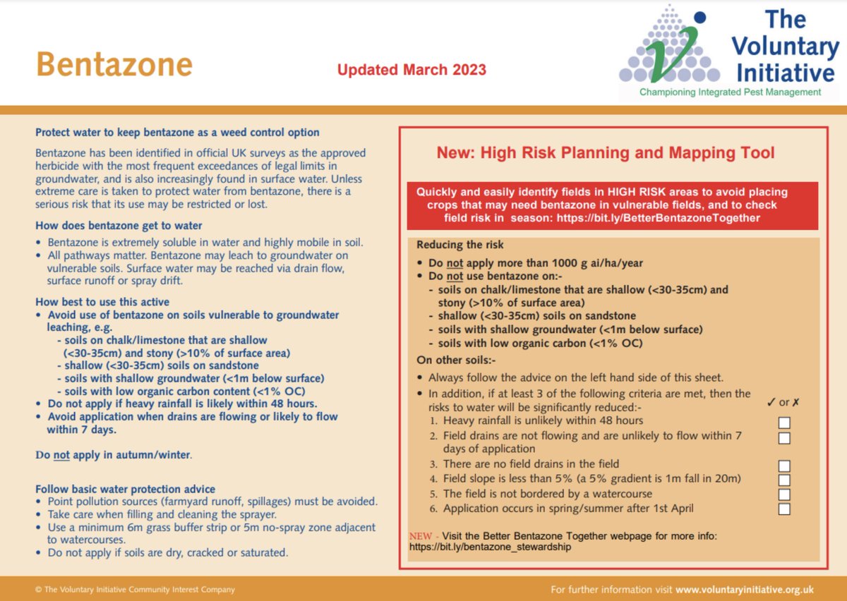 TheVI_Tweets's tweet photo. Do you “Know the Bentazone risk”? Farmers are being urged to use an online mapping and planning tool to highlight high risk fields before applying the post-emergence herbicide this spring. @BASFAgro @NufarmUK #IPM #BestPractice 

https://t.co/zCHXE76Ccz https://t.co/kPH0eYZelL
