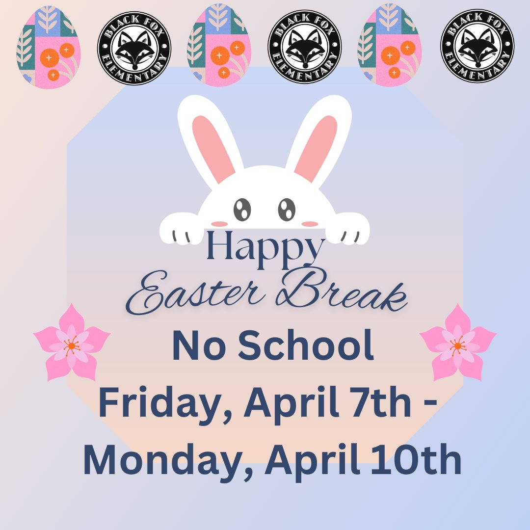 Black Fox Elementary (@blackfoxrocks) on Twitter photo Black Fox Families, enjoy the extra long weekend with your family and friends. We look forward to seeing our amazing students again on Tuesday, April 11th! <a href="/BradleySchools/">Bradley Co. Schools</a> Black Fox Families, enjoy the extra long weekend with your family and friends. We look forward to seeing our amazing students again on Tuesday, April 11th! <a href="/BradleySchools/">Bradley Co. Schools</a>