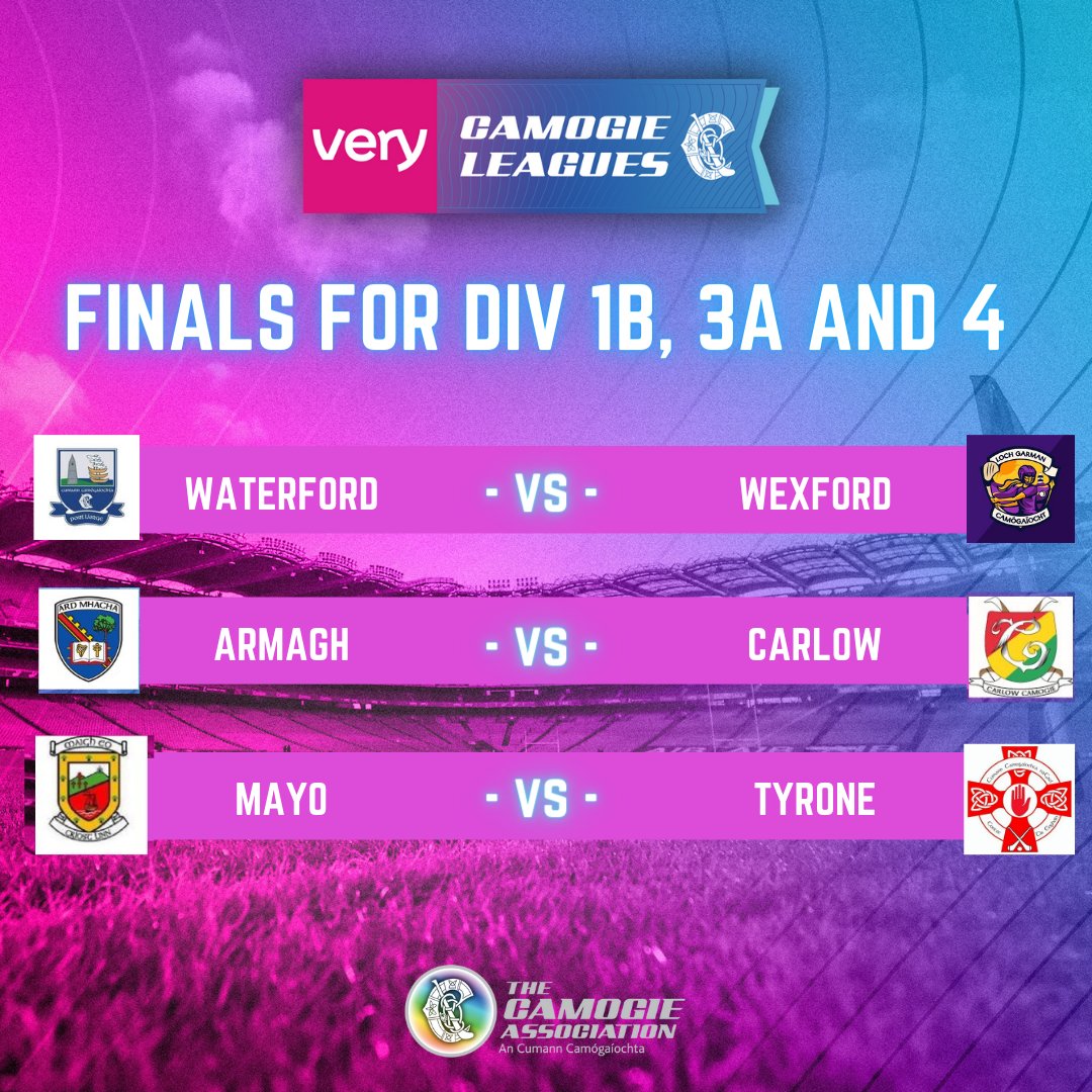 very_ireland's tweet photo. Best of luck to all teams playing in the Very Camogie Leagues Div 1B, Div 3A and 4 Finals this weekend. 

Who's got their tickets for the games? 

Get them here >>> https://t.co/uhbHmOqLm3🙌

#VeryLeagues #camogie https://t.co/1W28xGowj7