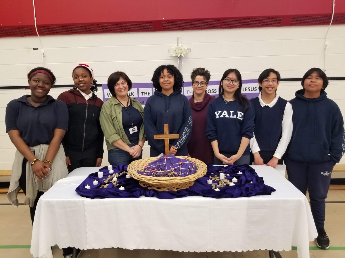 St. James retraces Jesus' steps with the stations of the cross. #HolyThursday #StationsOfTheCross @TCDSB