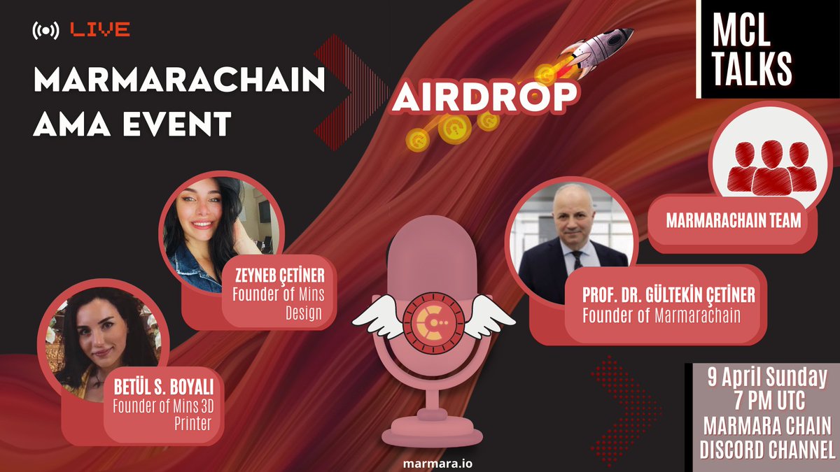 marmarachain's tweet photo. Marmarachain team will be answering all questions in "Ask me anything", AMA event. It will be on April 9th, 2023 at 7 PM UTC, with the participation of Marmarachain founder Prof. Dr. B. Gültekin Çetiner. Fill the form to win price.
https://t.co/1H7fp2bsSE
https://t.co/1cTOtNcQZ5 https://t.co/rNjZ3ZaY5E