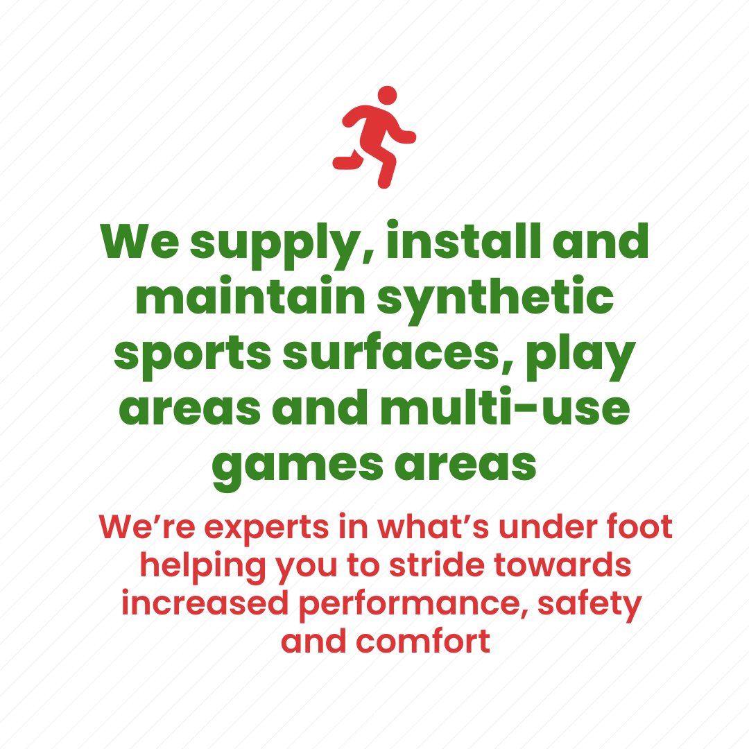 From installation to maintenance, we've got you covered for all your synthetic surface needs🏀⚽🤸‍♂️ 

Our team of experts provides a 5-star solution for synthetic sports surfaces, play areas, and multi-use games areas!

#safetysurfacing #turfplayground #schoolsportssurfacing