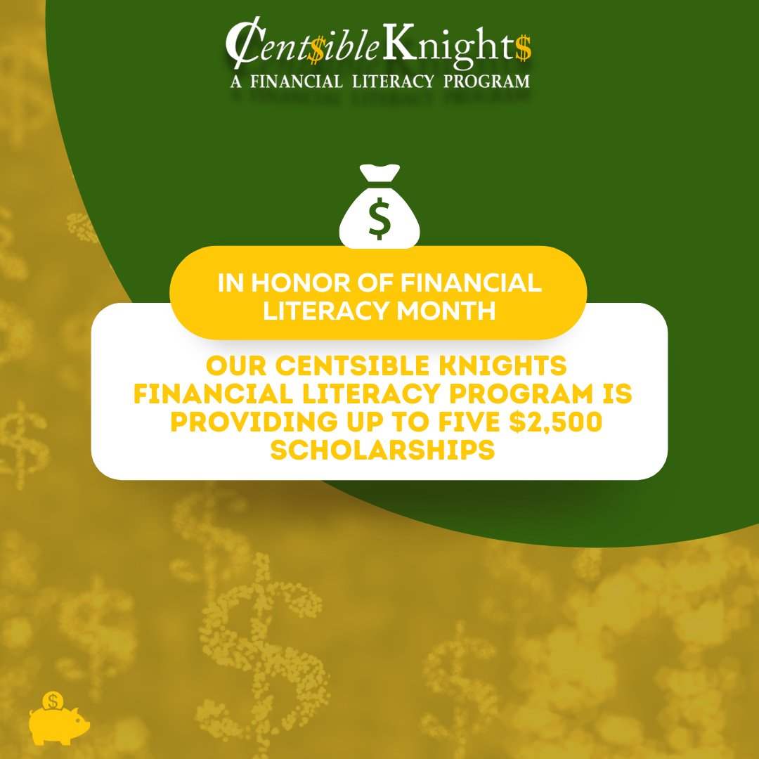 $2500 scholarship? In honor of Financial Literacy Month, <a href="/centsibleknight/">Centsible Knights</a> is giving away up to 5 scholarships! Details: ucf.edu/financial-aid/…