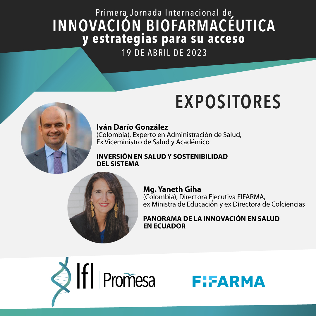 IFIPromesa's tweet photo. Expertos en #salud pública, científicos y académicos, de 4 países del continente, serán parte el 19 de abril de la 1era Jornada Internacional de Innovación Biofarmacéutica y Estrategias para su Acceso en el Ecuador, organizada por @IFIPromesa y @FifarmaLatam https://t.co/lzuQH15kL1