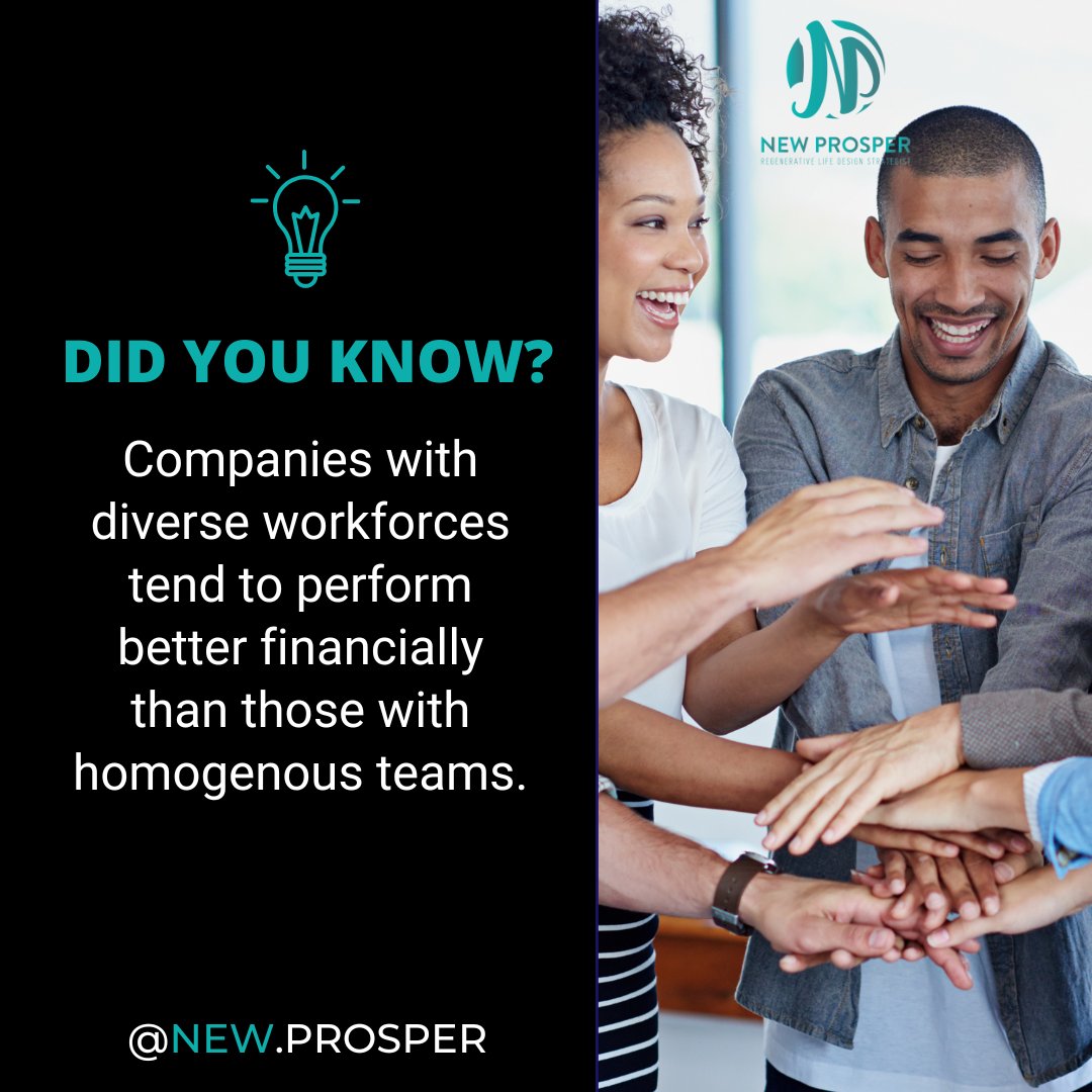 Mike Wird (@mikewirdthe33rd) on Twitter photo Companies with diverse workforces tend to perform better financially than those with homogenous teams.
For more amazing facts, Follow: <a href="/new/">Matthew Sanders</a>.prosper
#facts #didyouknow #funfacts #business #dailyfacts #Businessupdate #newprosperlife Companies with diverse workforces tend to perform better financially than those with homogenous teams.
For more amazing facts, Follow: <a href="/new/">Matthew Sanders</a>.prosper
#facts #didyouknow #funfacts #business #dailyfacts #Businessupdate #newprosperlife