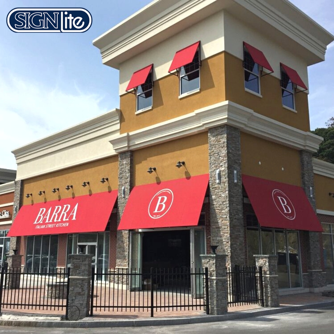 SIGNLiteCT's tweet image. #SIGNLite not only specializes in top quality #signage, but we also design, manufacture, and install #CustomAwnings for any and all types of businesses!
 
This awning at Barra Italian Street Kitchen in #SheltonCT is another prime example of a job well done by the SIGNLite team.