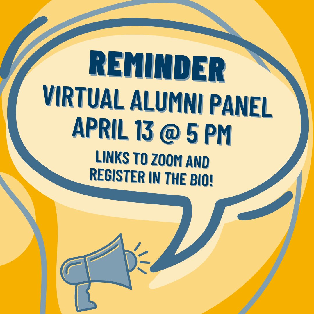 EnglishUnco's tweet photo. Reminder! Our virtual alumni panel is only one week away! Come join us on Zoom and learn all about the careers that a few of our amazing alumni are pursuing and how they got there. #EnglishBears #UNCOEnglish #Alumni https://t.co/4LlfwkITWt