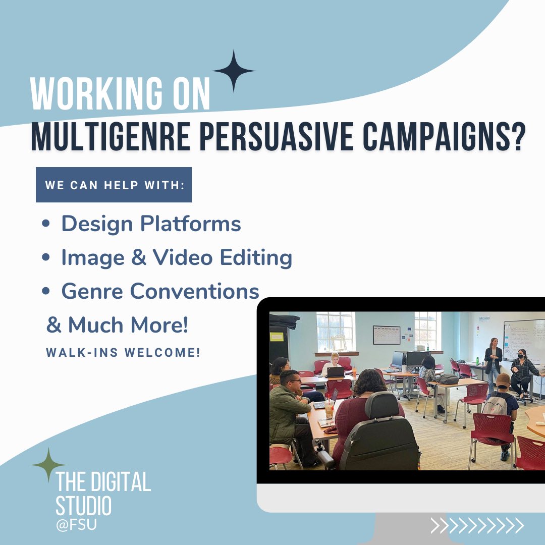 Calling all ENC2135 students! Need help w/ your Multigenre Persuasive Campaign? We can help! ✅