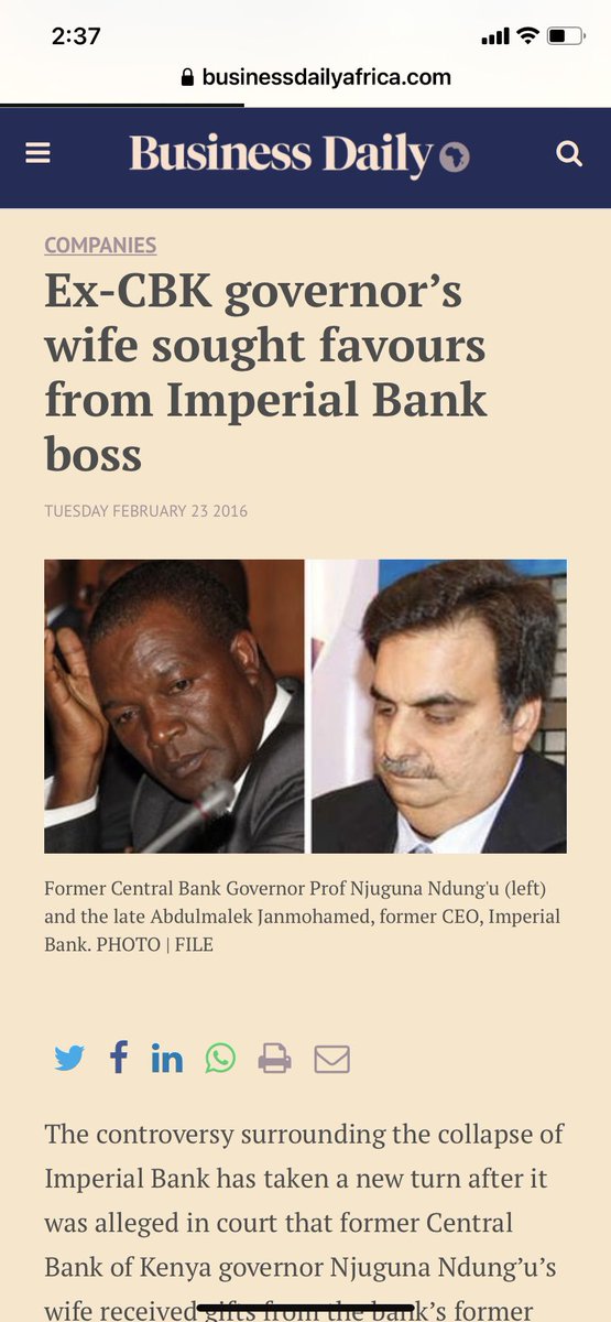KenyaYangu12's tweet photo. @wanainchi50 @manric540 @EACCKenya @DCI_Kenya @ODPP_KE @njorogep Corruption is lucrative in Kenya, crooks are well rewarded.
 Jessas are free after looting Imperial Bank, and the ex-Gov of CBK is now a CS. @MwangoCapital @samdave69 https://t.co/rbtqkUOpQL
