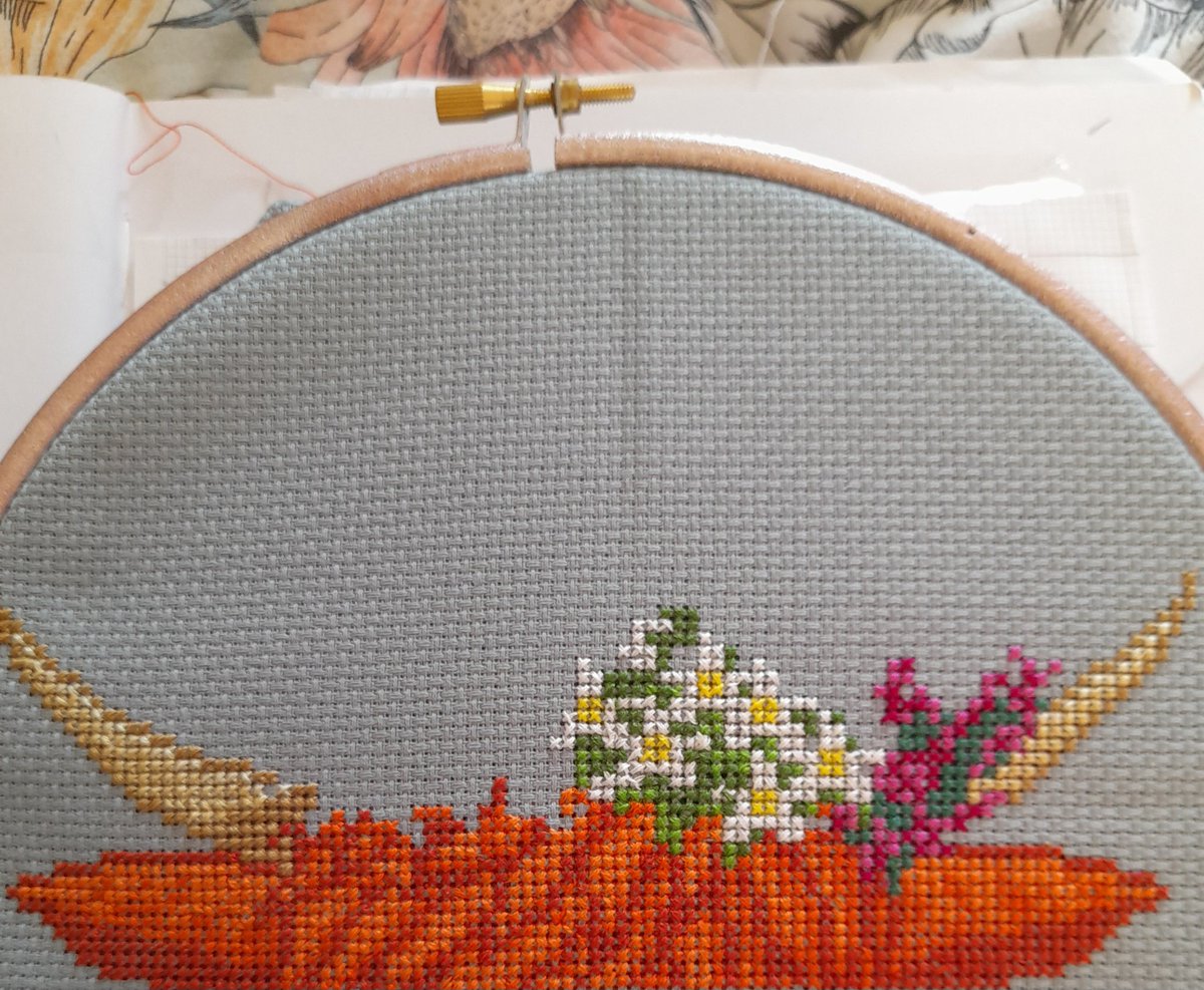 My Xstitch Highland Cow  #workinprogress #HandmadeHour
#CraftBizParty #crafthour #CraftUK 
#Easter #Easter2023