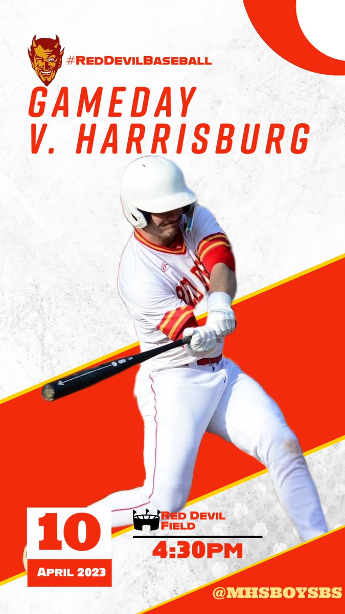 It’s time

🆚 Harrisburg
⏰ 4:30pm
📍 Red Devil Field

#RedDevilBaseball