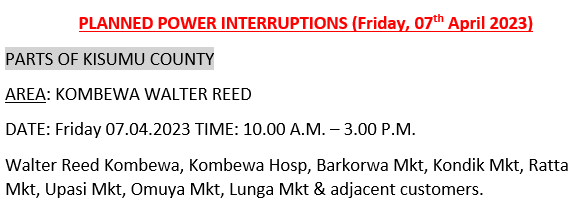 Hello, these areas will be affected by scheduled power interruptions tomorrow: ^BT