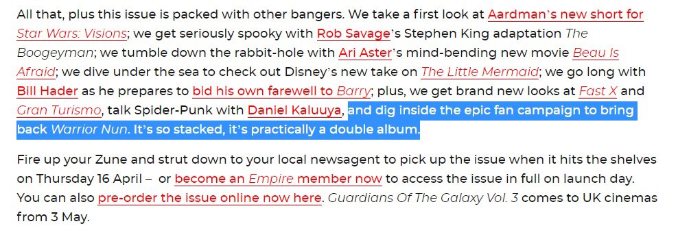 “It’s not a renewal”
“The show didn’t get saved”

It’s been nearly five months since the second season debuted on Netflix. Nearly four since the cancellation.

And we’re on <a href="/empiremagazine/">Empire</a>. The show, the campaign, the fans. +

#SaveWarriorNun #WarriorNun
DUDE I’M A NUN