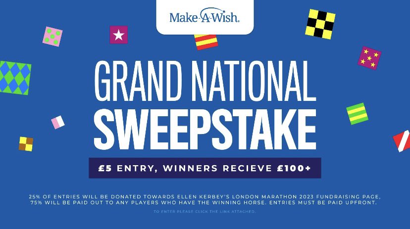 Our founder is running the London Marathon in two weeks time! 😱

Help her fundraise for <a href="/MakeAWishUK/">Make-A-Wish UK</a> by taking part in her Grand National sweepstake and the chance to win £100+ from just £5 entry.

More info: forms.gle/QCifV7SjsrRCt1…
