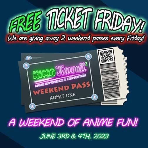 🎉 It's Free Ticket Friday! 🎉

We love our fans, and to show our appreciation, we're giving away FREE weekend passes🙌 

How to enter for a chance to win:
⭐️Visit: KimoKawaii.net/freeticketfrid…

⭐️Complete the 3 steps on that page and your IN! 

#anime #houstonanime #raffle #promo