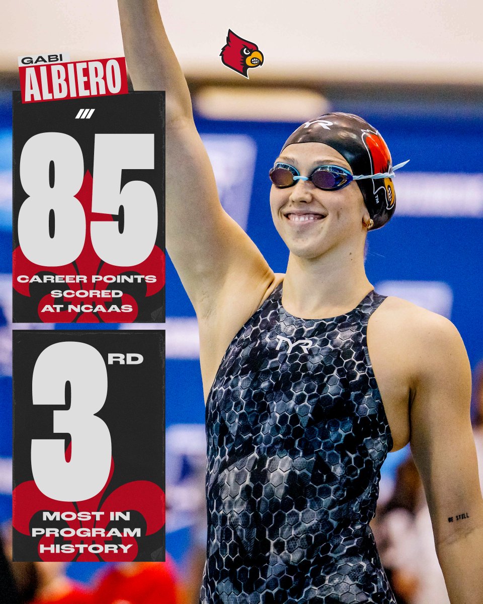 LouisvilleSD's tweet image. Immediate impact 🎯

@AlbieroGabi is now the THIRD highest individual point scorer at NCAA Championships in program history!

#GoCards