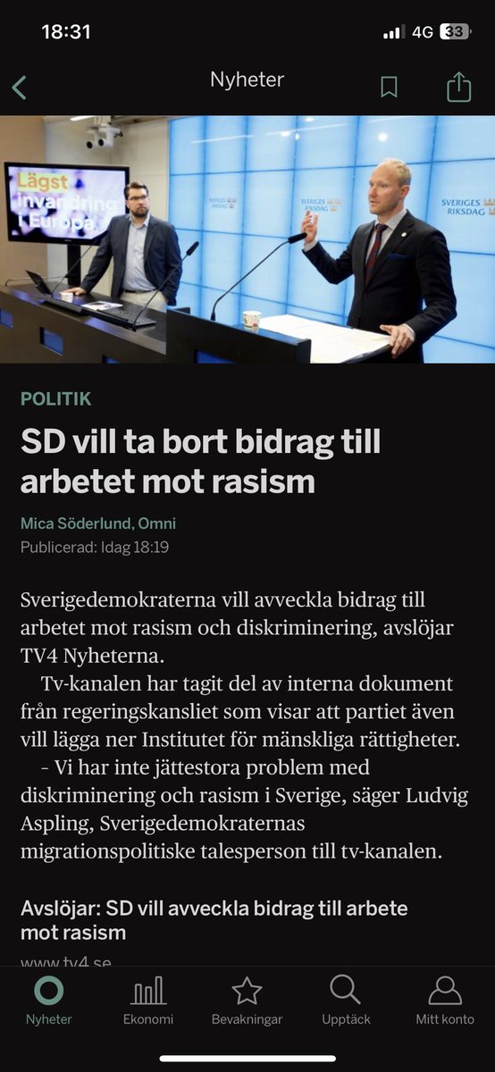 KasperAvenbrand's tweet photo. Det här är fan inte okej. Regeringen måste sätta ned foten mot SD. https://t.co/fy1tr81w1I