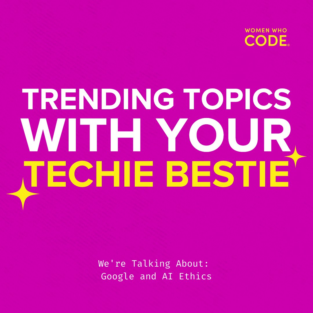 WomenWhoCode's tweet photo. ๐ฏLetโs recap what was trending on tech-twitter this week with your #TechieBestie:
๐ #Google has decided to NOT put a cap on the amount of files you can create (after massive backlash)
๐ฃ #AI Ethics - thoughts on #ChatGPT?
#WomenWhoCode
#WWCode
#WomenInTech https://t.co/5KrphqVhUe