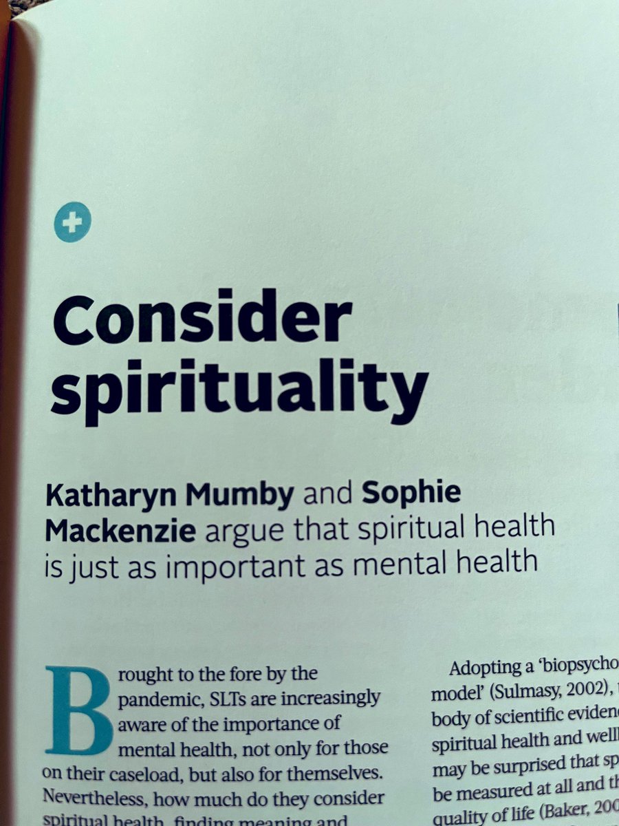 If we want to treat our #SLT clients holistically we have to consider all aspects of personhood, including their #spirituality <a href="/kathmumby/">Katharyn Mumby</a> <a href="/RCSLT/">RCSLT 💙</a> @AECCUniversityC @AECCSchoolRSP