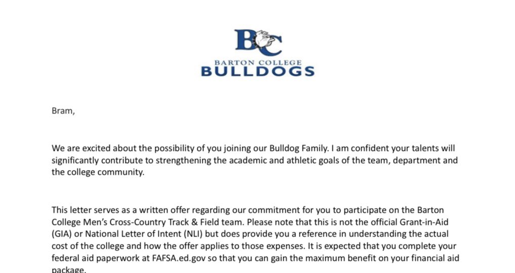 LoweryBram's tweet photo. Thank you to the Barton BullDogs for my second scholarship opportunity y’all tune in! @BartonAthletics https://t.co/Bkkl5gkAUJ