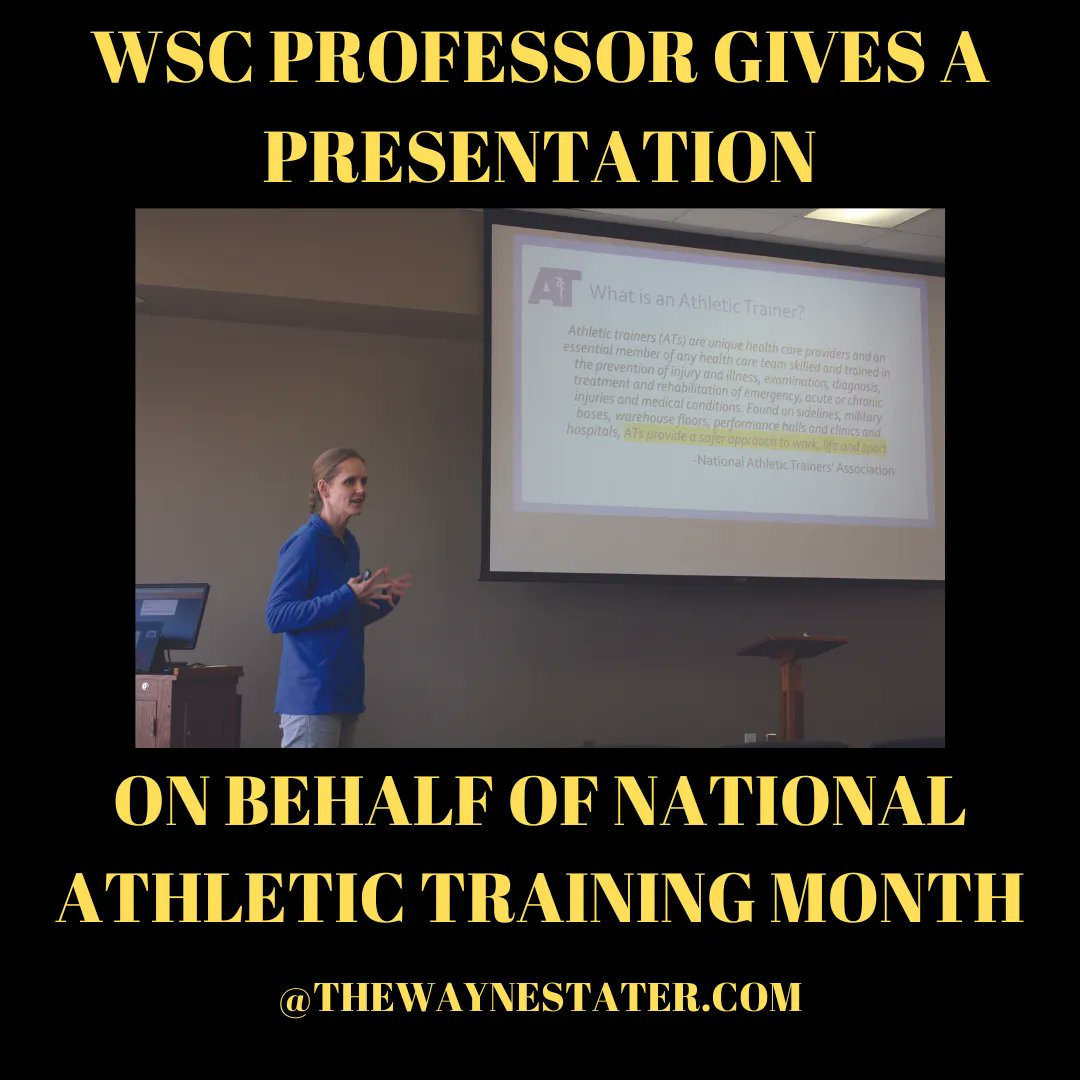 TheStater's tweet photo. Kris Fox, professor in the department of health, human performance and sport development, spoke about National Athletic Training Month on March 28 at 4:30 p.m.   https://t.co/88lGAImvLp https://t.co/8FsrDJF7Az