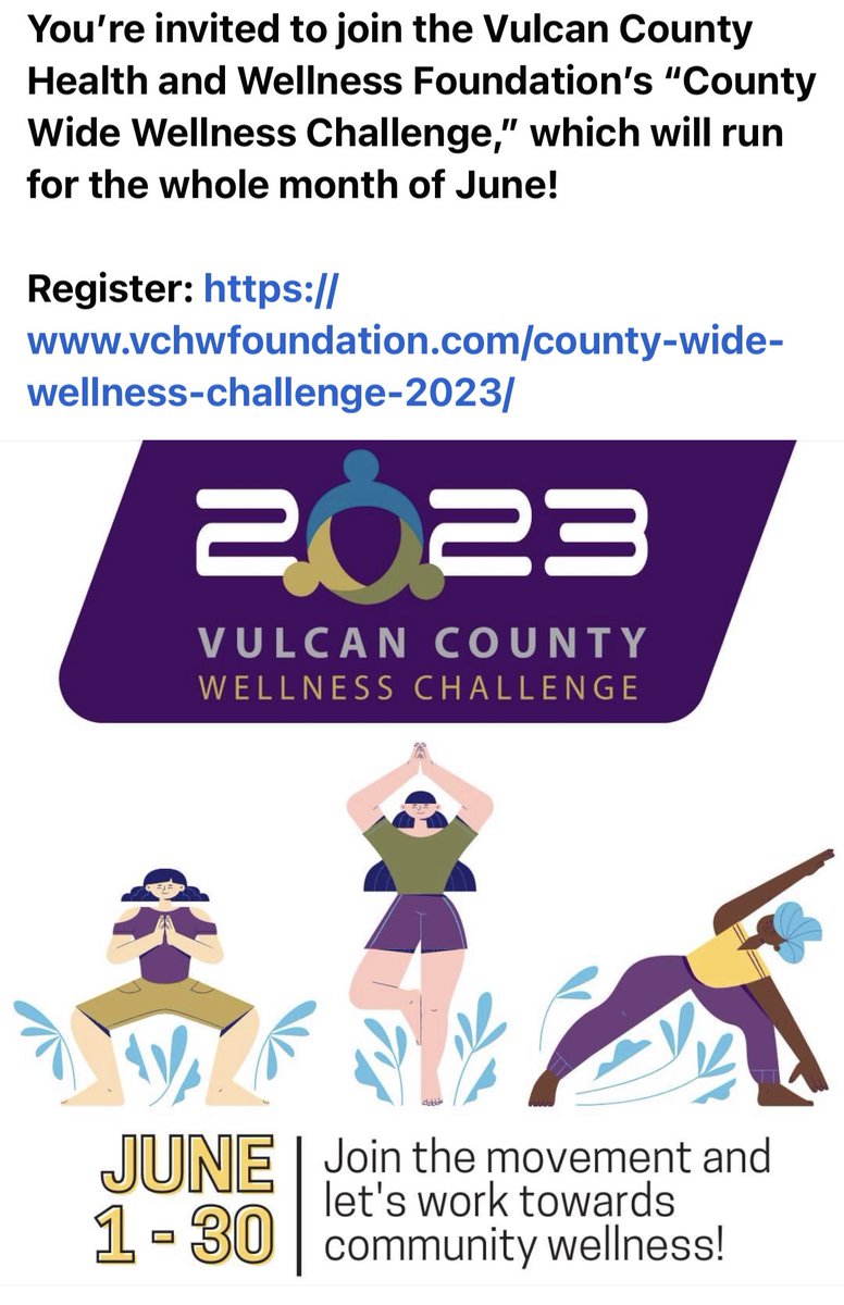 Vulcan County Health & Wellness Foundation (@countyvulcan) on Twitter photo 