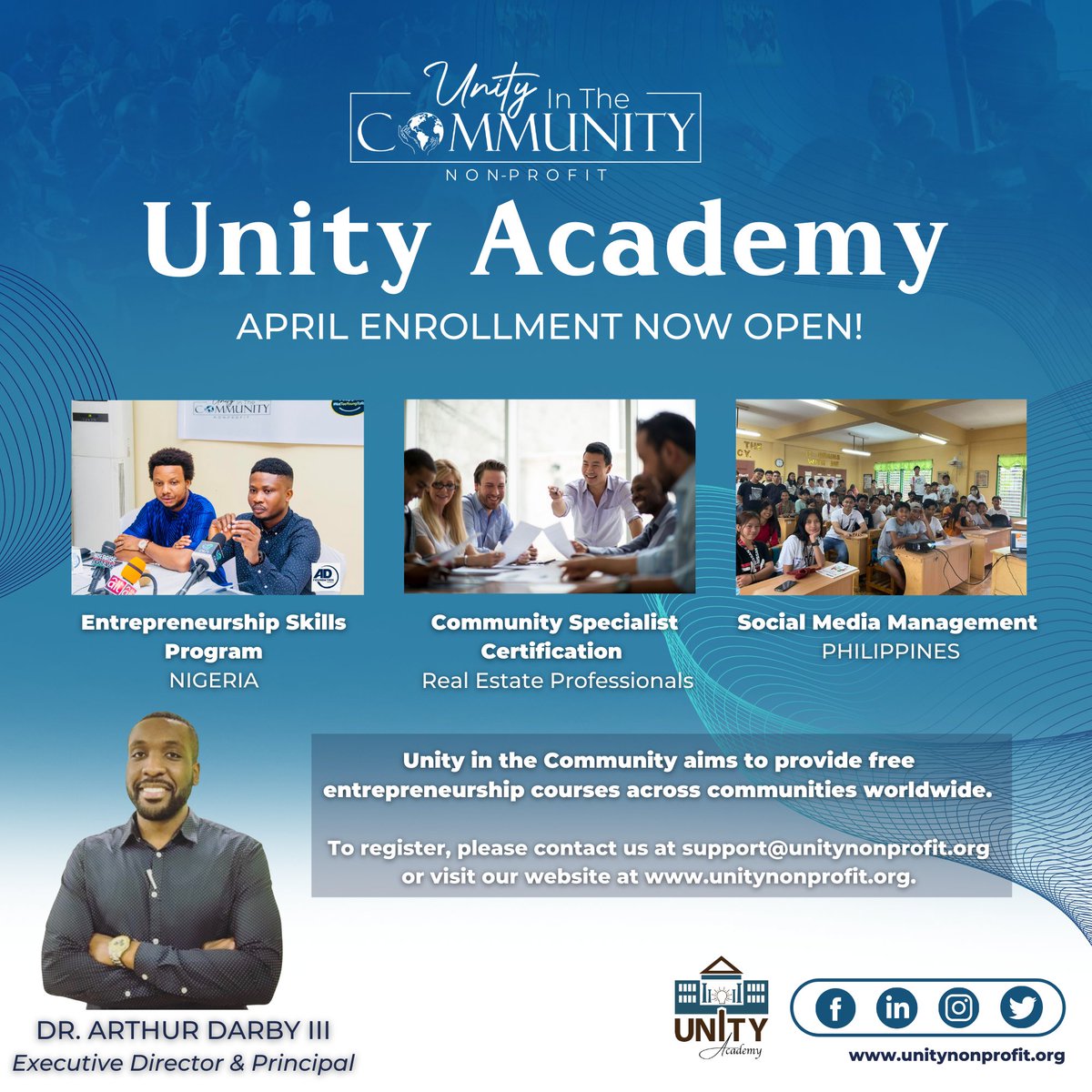 UnityNonProfit's tweet image. 𝐀𝐩𝐫𝐢𝐥 𝐄𝐧𝐫𝐨𝐥𝐥𝐦𝐞𝐧𝐭 𝐧𝐨𝐰 𝐨𝐩𝐞𝐧 𝐟𝐨𝐫 𝐞𝐧𝐭𝐫𝐞𝐩𝐫𝐞𝐧𝐞𝐮𝐫𝐬𝐡𝐢𝐩 𝐜𝐨𝐮𝐫𝐬𝐞𝐬 𝐬𝐭𝐚𝐫𝐭𝐢𝐧𝐠 𝐭𝐡𝐢𝐬 𝐉𝐮𝐧𝐞!
For more questions about enrollment send us a direct message or email us at support@unitynonprofit.org.
#community #USA #Nigeria #Philippines