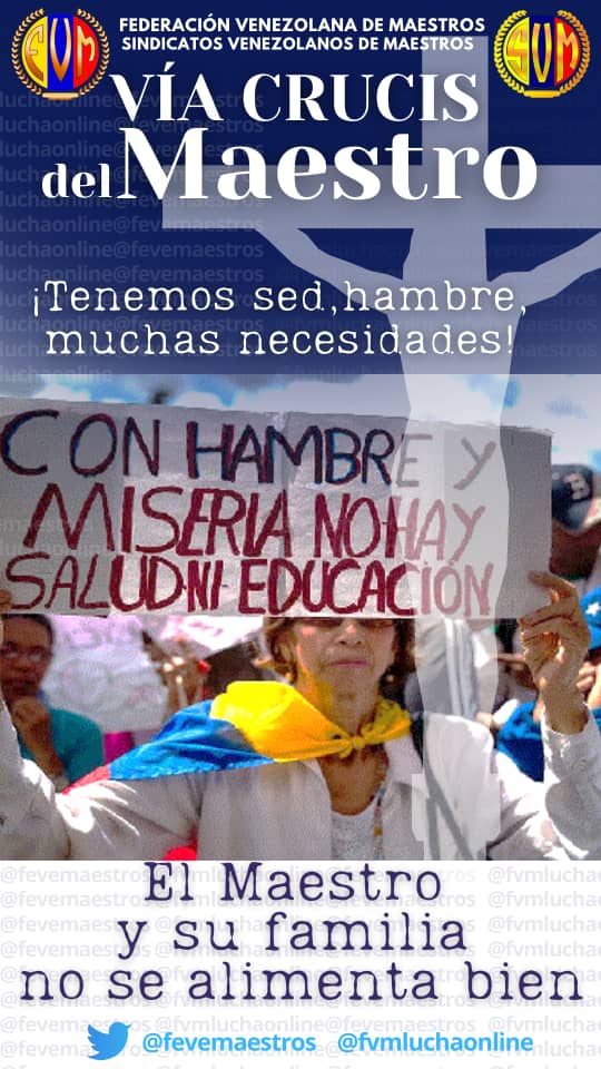 leylaescoserr's tweet photo. #FVMenlaLucha #ViacrucisDelMaestro Si la ministra @_LaAvanzadora no atiende al maestro, no tiene claro que la educación es la palanca que impulsa el desarrollo del país, seguiremos exigiendo nuestros derechos @NicolasMaduro
#SalarioJustoSuficienteYDigno https://t.co/I9JgJUBg0u