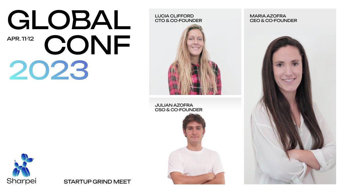 👋 Hello! 

Our founders @MeryAzofra - @LCliffordA and @AzofraJulian will be attending @StartupGrind  #GlobalConference on April 11th and 12th.  🇺🇸

We're excited to make new connections with investors and fellow founders. 

Reach out if you'll be around!
