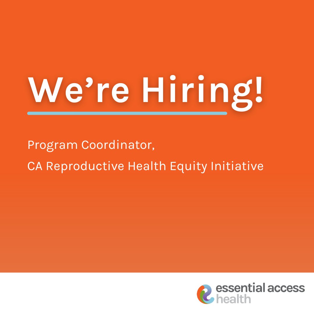 Essential Access has a NEW Program Coordinator position that will support newly established state-funded abortion access grant programs across CA. This is a hybrid position and can be based in either Berkeley or LA. The salary range is $55-65k. Apply now! essentialaccess.org/jobs/program-c…