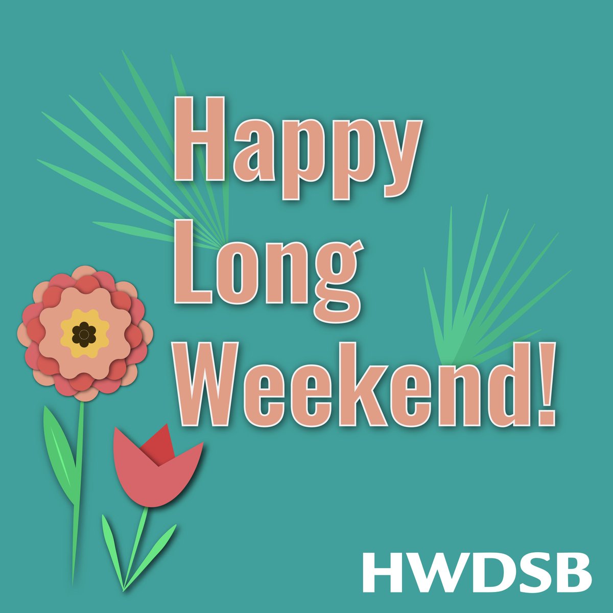 A reminder for students, staff, and families that HWDSB schools are closed Friday, April 7 and Monday, April 10.

We'll see everyone back at school on Tuesday, April 11.

We hope everyone has a wonderful long weekend! 🌷