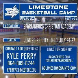 Limestone Youth Basketball Camps are set and ready to go for the summer ⚜️🏀

🗓️June 26-29 | July 10-13 | July 24-27

Sign up below ⬇️ 

golimestonesaints.com/sb_output.aspx…