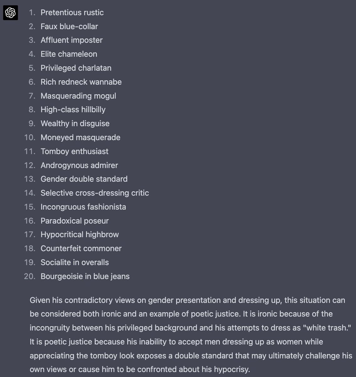 rlyerichiggins's tweet photo. @ColorOfGrey I asked GPT-4, here are its suggestions: https://t.co/mBTNELpKkC