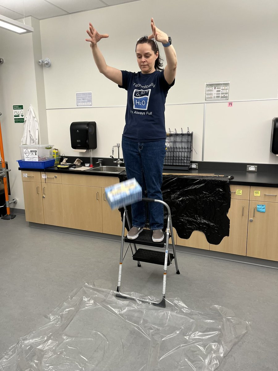 ToombsETeaches's tweet photo. Egg drop mole challenge. #Chemistry 11 students design and carry out an air bag design to save the life of their Easter egg.@NVSD44 @HandsworthHSS https://t.co/xE6DZjH13V