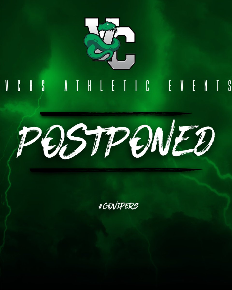 The VCHS Baseball and Softball Games @ Granville Central have been Postponed for today, also the Track Meet at Southern Durham has been postponed for today as well. We will not have any practices this afternoon. Every have a safe Night.