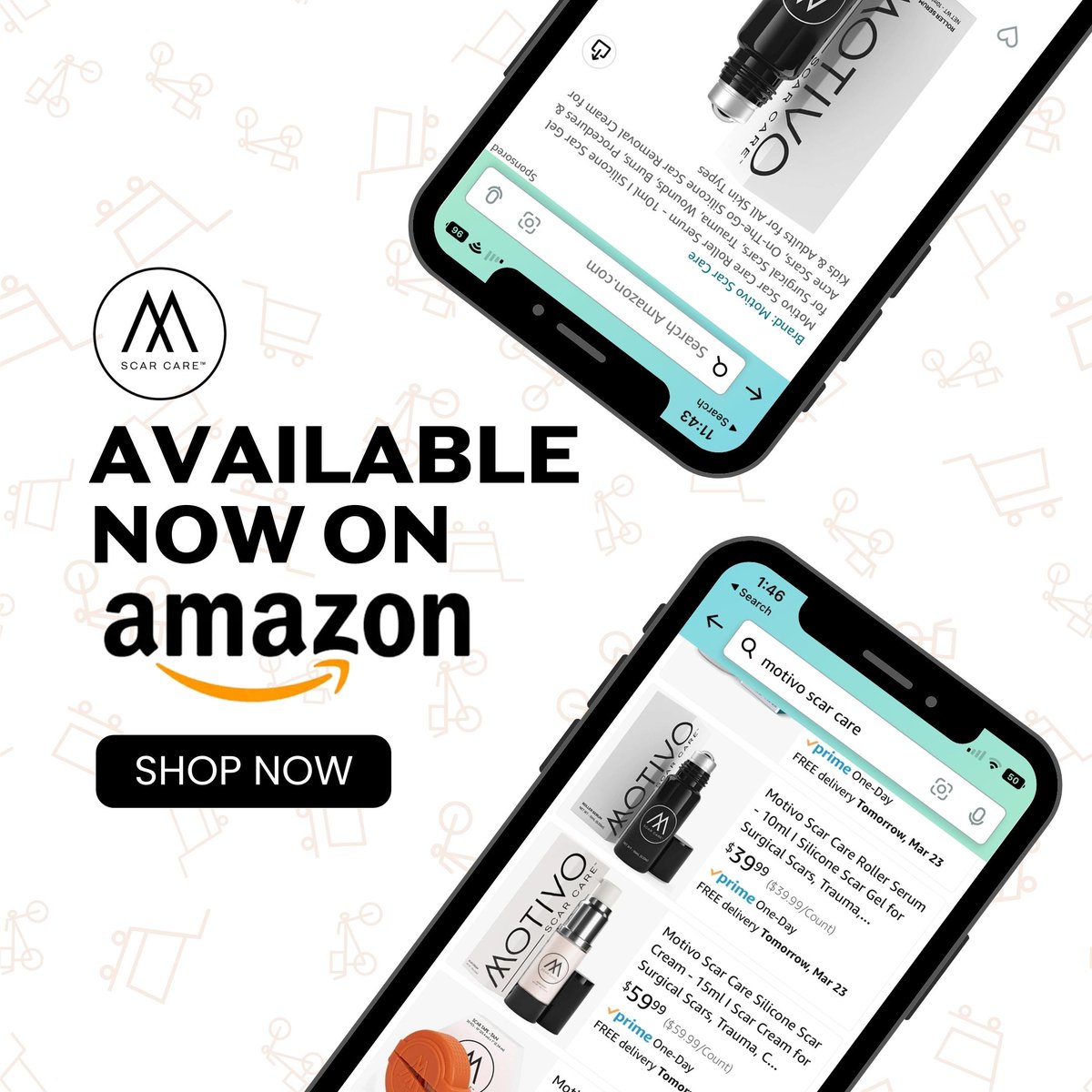 Exciting news! You can now find Motivo Scar Care products on Amazon! We're thrilled to offer easier access to our scar care products. Whether you're looking for scar tape or silicone based topicals, we've got you covered. Check us out on Amazon today! #scarcare