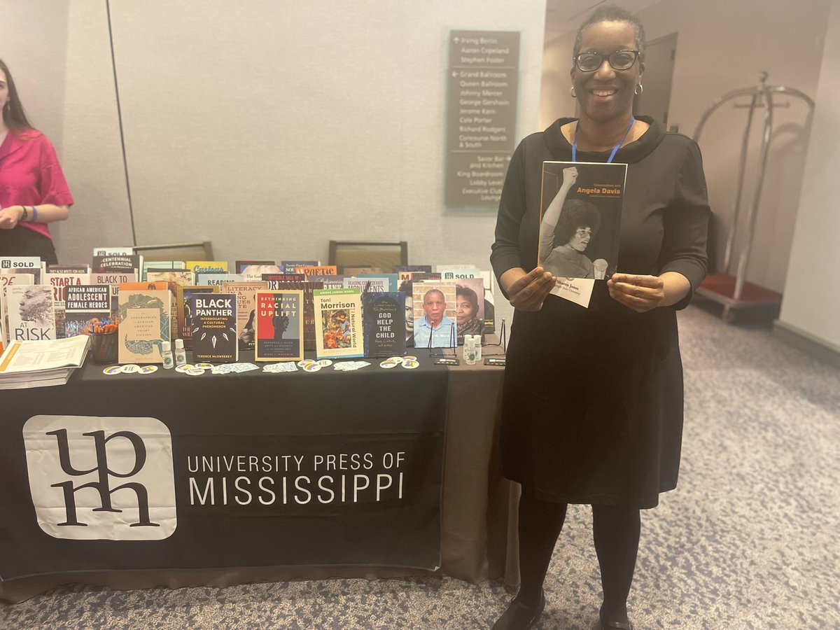 Visit the <a href="/upmiss/">Univ Press of MS</a> vendor table to purchase  #CLAScholar and Author Meet and Greet participant <a href="/janetausten_l/">Sharon Lynette Jones</a>’s Conversations with Angela Davis #CLA2023ATL