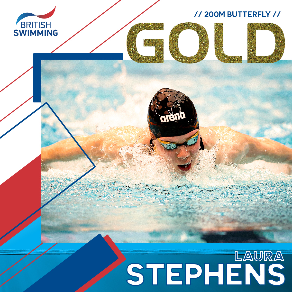 Aquatics_GB's tweet photo. A lifetime best from @laurakjs99 ⏱️🔨

She stops the clock on 2⃣:0⃣6⃣.6⃣2⃣ to dip under the World Championships qualification time and take Women's 200m Butterfly gold 🥇 #BSC23 https://t.co/eZyQME2gyS