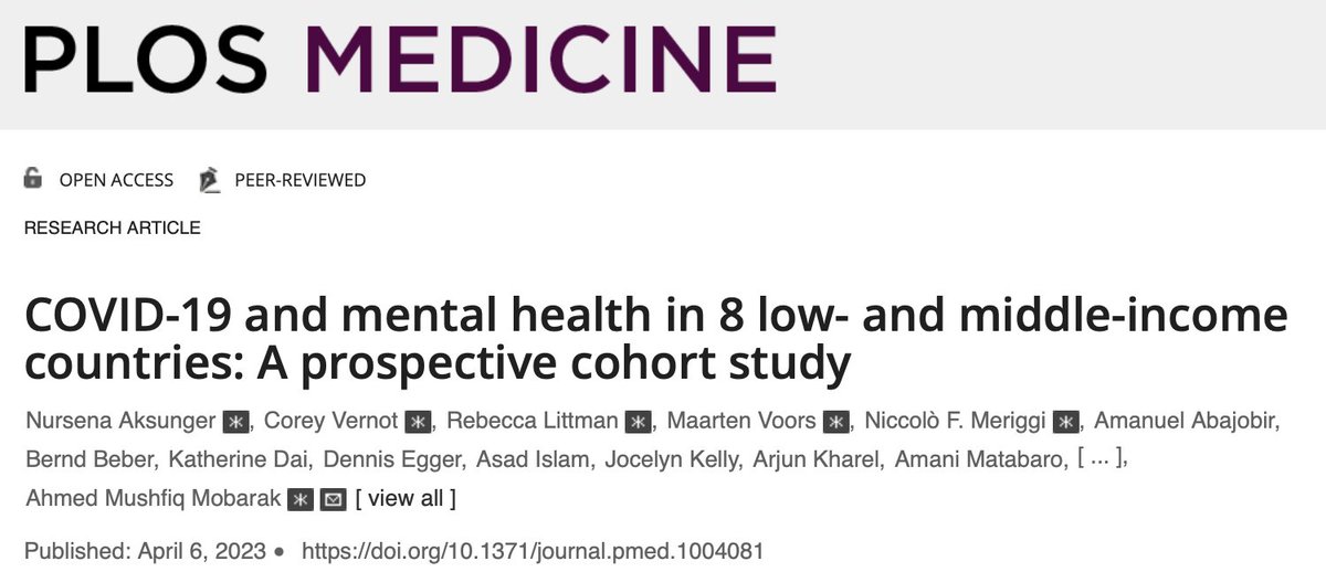 Nursena Aksünger (@nursenaaksunger) on Twitter photo 📢Our article on the impact of COVID-19 on mental health in 8 LMICs has been published in <a href="/PLOSMedicine/">PLOS Medicine</a> .Depression rates increased by 0.29 SD in the 4 months following the pandemic onset, and recovery was not statistically significant in the subsequent period. Check it below🔗⤵️ 📢Our article on the impact of COVID-19 on mental health in 8 LMICs has been published in <a href="/PLOSMedicine/">PLOS Medicine</a> .Depression rates increased by 0.29 SD in the 4 months following the pandemic onset, and recovery was not statistically significant in the subsequent period. Check it below🔗⤵️