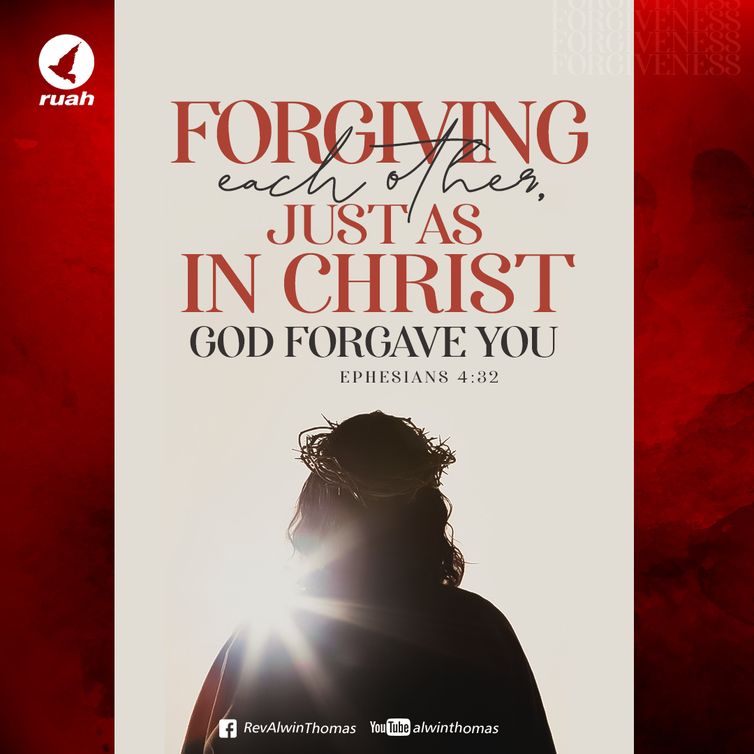alwinthomas's tweet photo. Ephesians 4:32 - "Forgiving each other, just as in Christ God forgave you."

#dailyverse #dailymanna #dailybread #dailyquotes #promiseword #ruah #ruahministries #ruahtv #awinthomas #ruahrevivalcenter #bibleverse https://t.co/Bkjjmch2ls