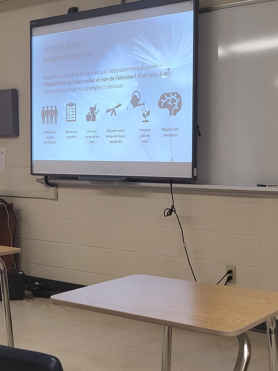 Merci à Mme Noha Elsheikh du CCFL et navigatrice du système de santé mentale pour ce bel atelier de MHL sur la santé mentale. Les élèves ont beaucoup appris des stratégies à employer afin de gérer le stress.